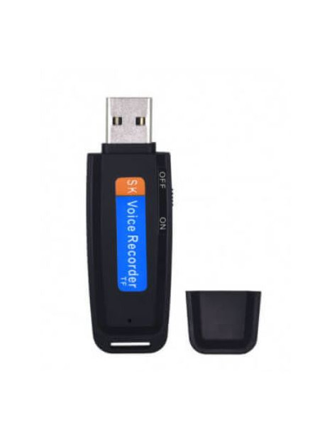 Clé USB Micro Espion Enregistreur Dictaphone 8Go Interne Discret Compact  Noir